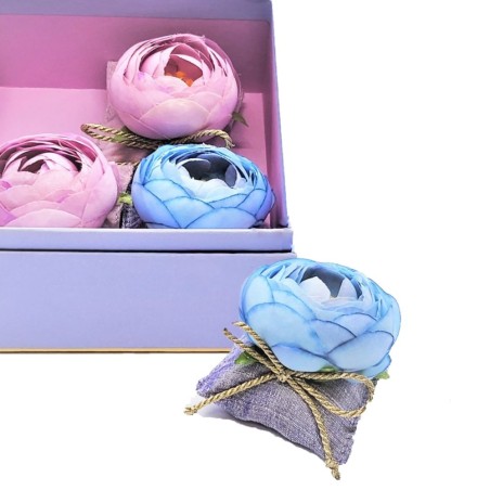 Coffret de 4 coussins fleur à parfumer – Parme et Violet - Atelier Catherine Masson