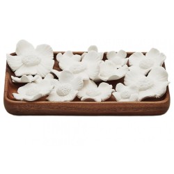 Plateau à parfumer en bois et céramique Fleurs des Maldives Anoq