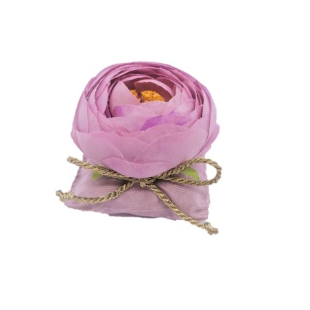 Coussin fleur à parfumer parme – Atelier Catherine Masson