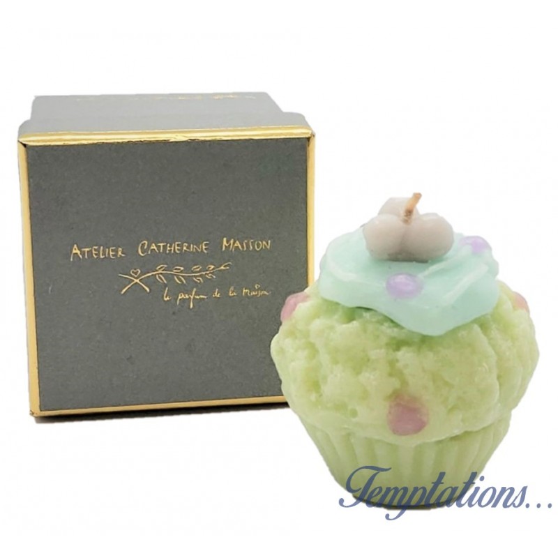 Bougie cupcake avec cerises – Atelier Catherine Masson