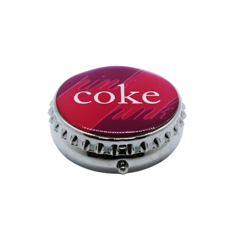 Pilulier rond Capsule de bouteille "Coke"
