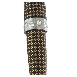 Mini stylo porte-clés or et noir avec strass - Catwalk