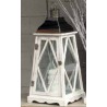 Lanterne rustique en bois blanc vieilli
