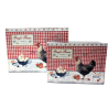 Set 2 boites en métal déco poules