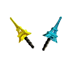 Bouchon anti- poussière pour prise jack mini Tour Eiffel jaune
