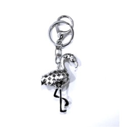 Porte-clés Flamant Rose avec strass