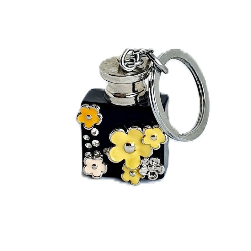 Porte-clés bouteille de parfum noire