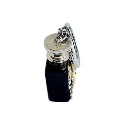 Porte-clés bouteille de parfum noire