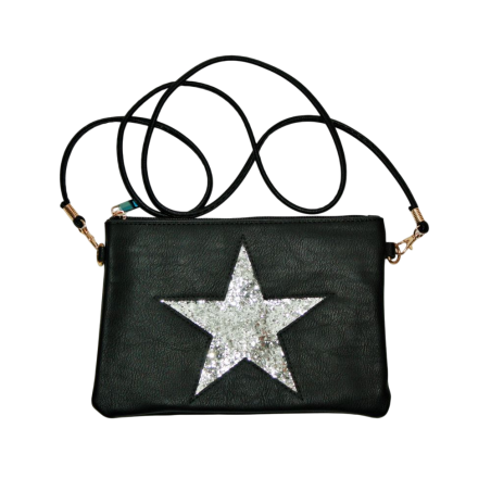 Pochette Noire avec étoile pailletée