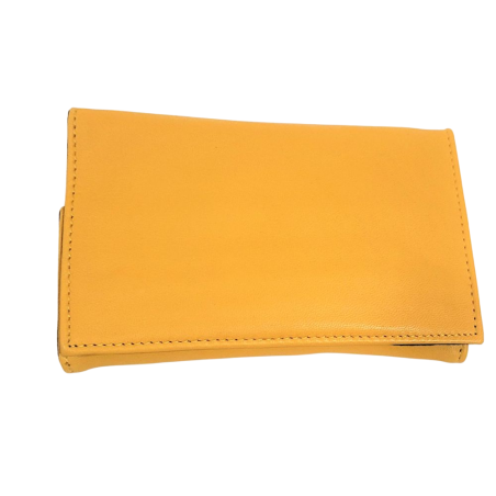 Porte bijoux de voyage en cuir jaune