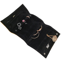 Porte bijoux de voyage en cuir Bleu