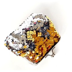 Porte-monnaie sequin or/argent