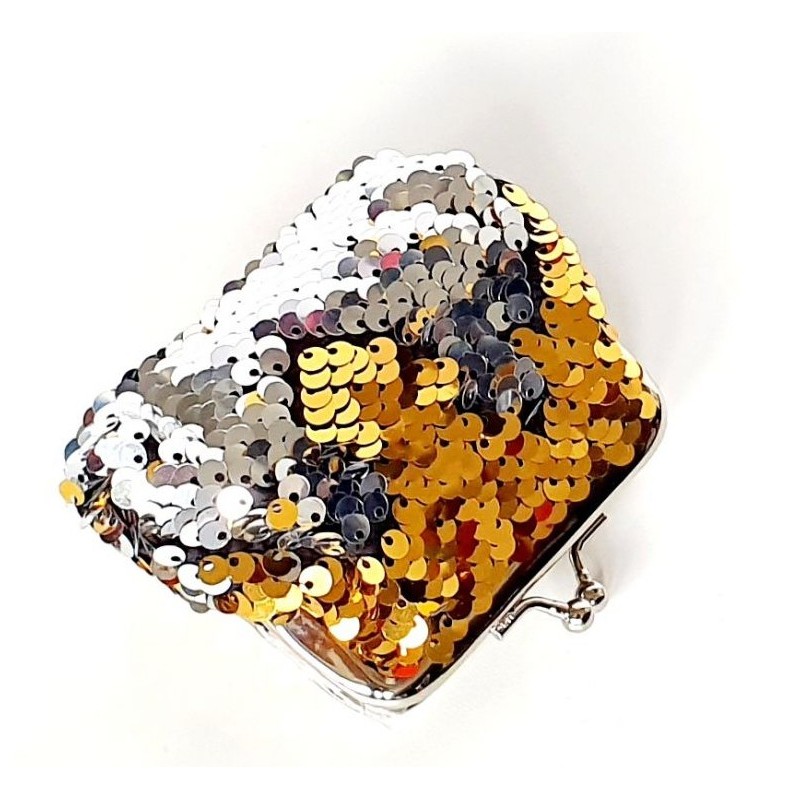 Porte-monnaie sequin or/argent
