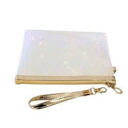 Pochette plate irisé or