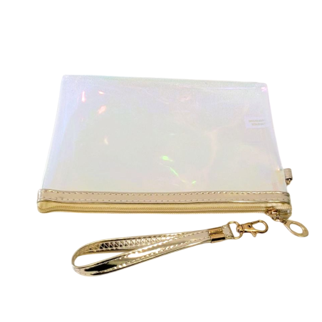 Pochette plate irisé or