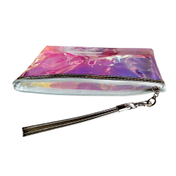 Pochette plate irisé argent