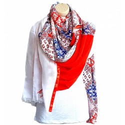 Foulard rouge bleu blanc By Saida