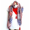 Foulard rouge bleu blanc By Saida