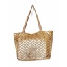 Sac de plage en toile de jute  imprimé zigzag or