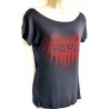 T-shirt Paris "Cœur strass rouges "