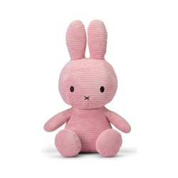 Peluche Miffy Lapin en velours côtelé rose