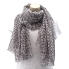 Foulard ou paréo imprimé fleurs 2 tons gris Création Palm