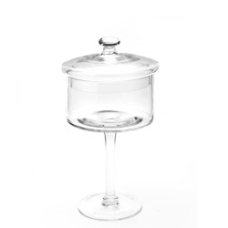 Bonbonnière en verre sur pied