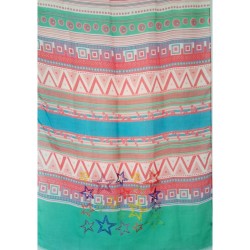 Foulard avec imprimé géométrique et étoiles en strass  - Création Palm