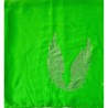Foulard vert avec motifs d’ailes en strass argenté