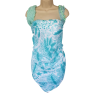 Foulard Tons vert amande et blanc motifs Fleurs By Saida