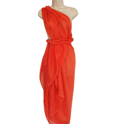 Foulard uni rouille  Creation palme