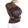 Écharpe Tons marron, ocre et gris Motif Géométrique
