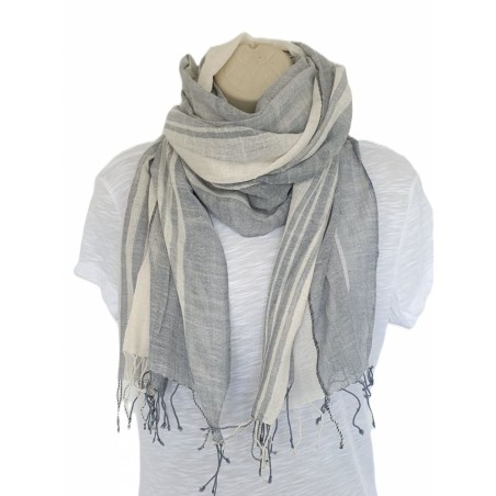 Foulard Hannah gris/blanc - Dana Esteline