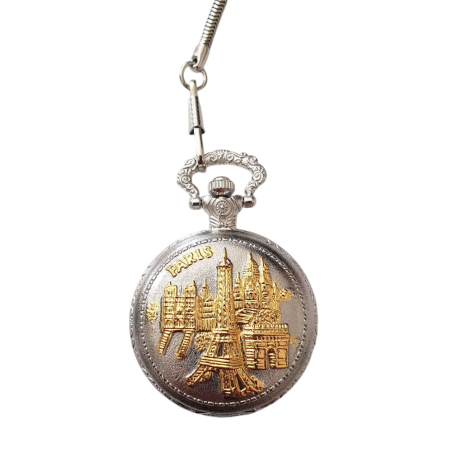 Montre à gousset Or et argent Paris 4 monuments GM
