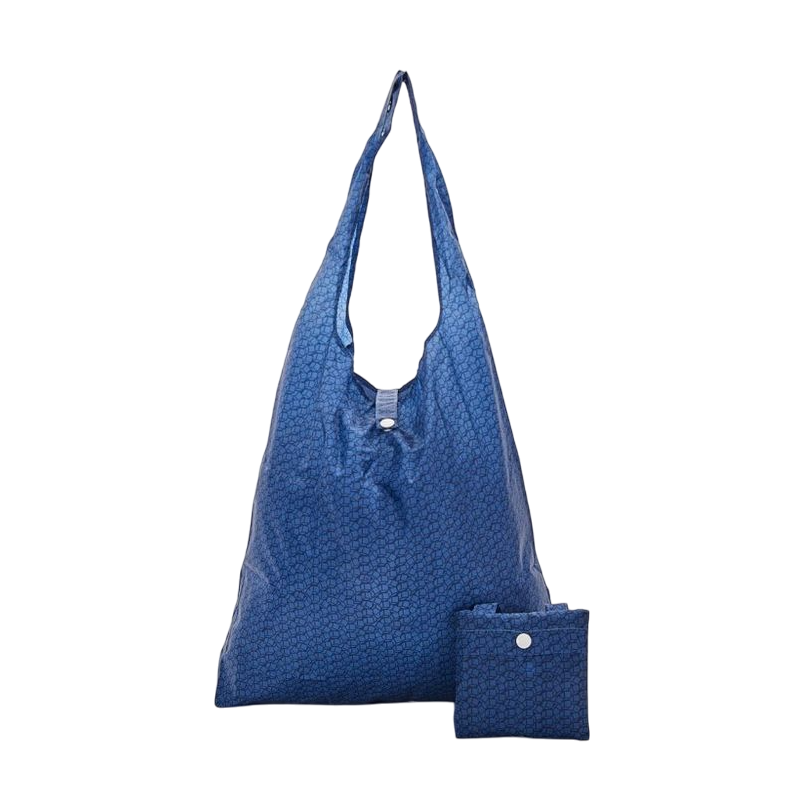 Sac cabas pliable bleu"Cubes" – Eco Chic