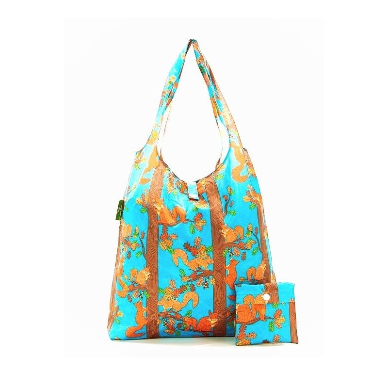 Sac cabas pliable bleu "Écureuils " – Eco Chic
