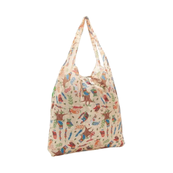 Sac cabas pliable beige "Hiboux" – Eco Chic