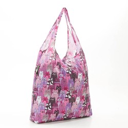Sac cabas pliable violet "Chats" – Eco Chic
