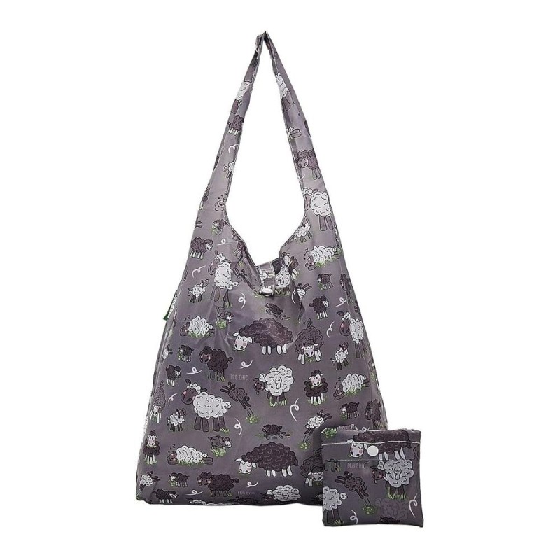 Sac cabas pliable Gris "Moutons" – Eco Chic
