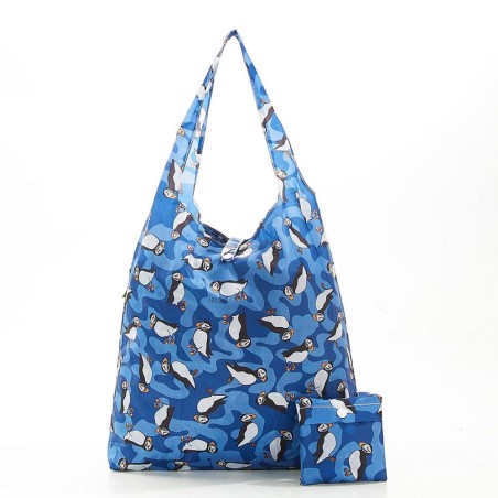 Sac cabas pliable Bleu "Pingouins" – Eco Chic