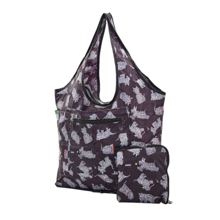 Sac week-end pliable noir "Scottish Blanc" Eco Chic
