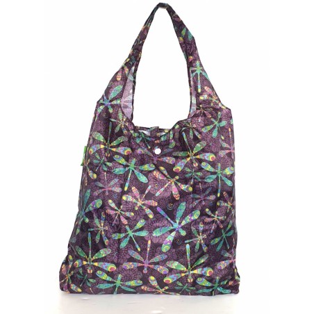 Sac cabas pliable Violet foncé "Libellules" – Eco Chic