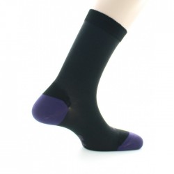 CHAUSSETTES HOMME SOIE NOIR RAISIN - BERTHE AUX GRANDS PIEDS