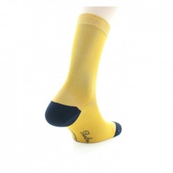 CHAUSSETTES HOMME SOIE TOURNESOL BLEU - BERTHE AUX GRANDS PIEDS