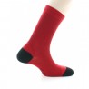 CHAUSSETTES HOMME SOIE ROUGE NOIR - BERTHE AUX GRANDS PIEDS