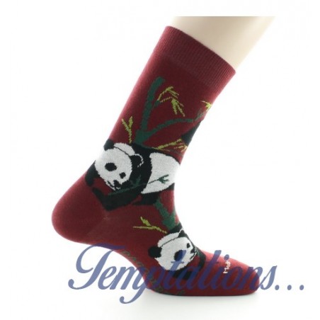 Chaussettes Panda bordeaux Dagobert à l’envers