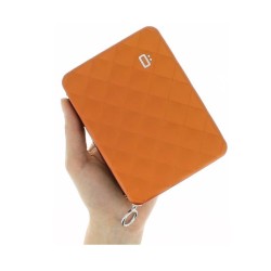 ÖGON Smart Wallets orange Portefeuille femme en aluminium matelassé