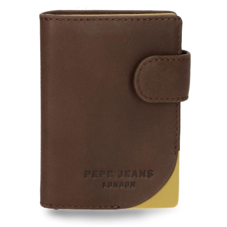 Porte-cartes vertical Arrow bicolor marron/ocre - Pepe Jeans