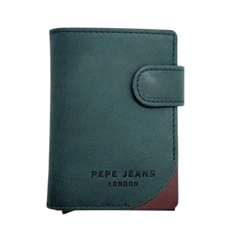 Porte-cartes vertical Arrow bicolor vert/bordeaux - Pepe Jeans