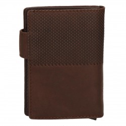 Porte-cartes marron vertical en cuir Half - Pepe Jeans